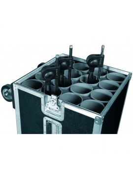 Fligh-Case PROEL c/ Rodas p/ 16 Tripes Micro